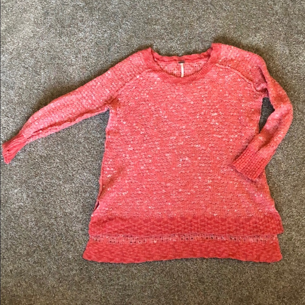 Coral Free People Sweater